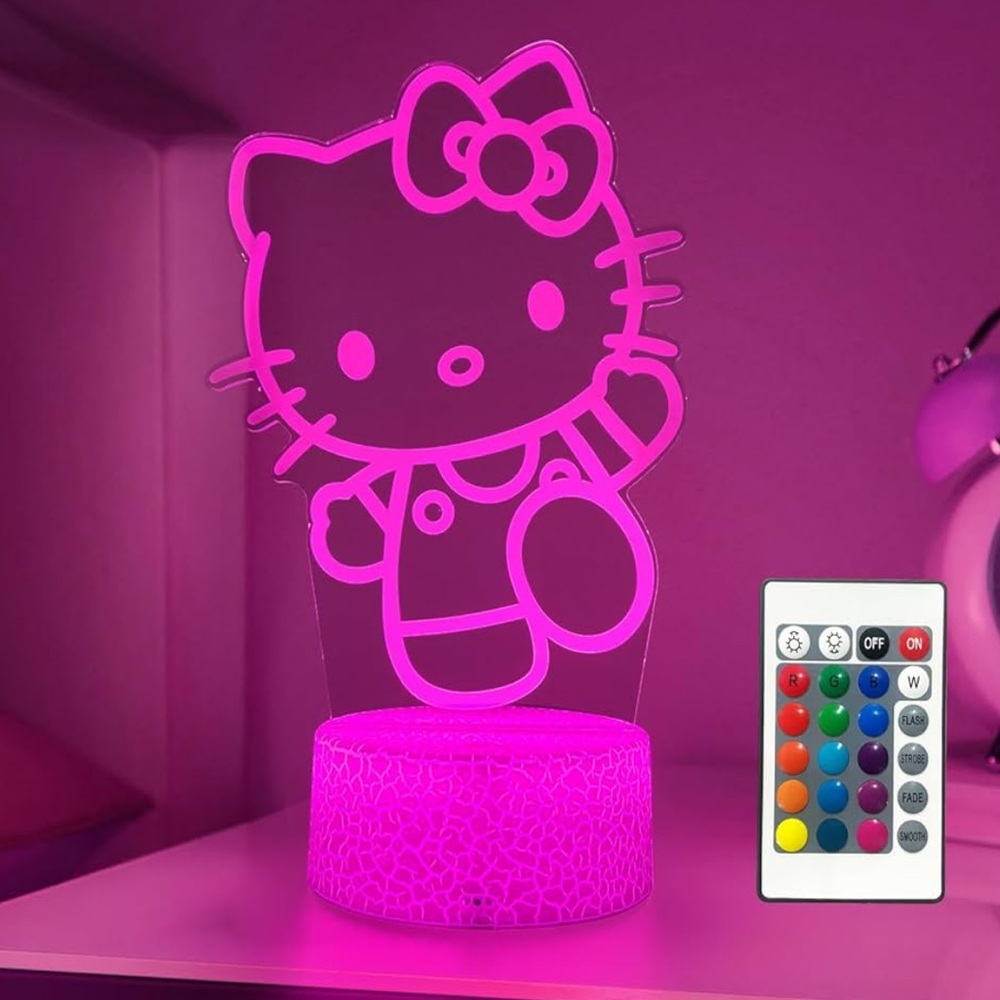 3D LED Hello Kitty Night Light,‎ Multiple 16 COLORS Nightlight